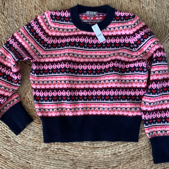 J.Crew NWT Shrunken Fair Isle Sweater - Picture 1 of 1